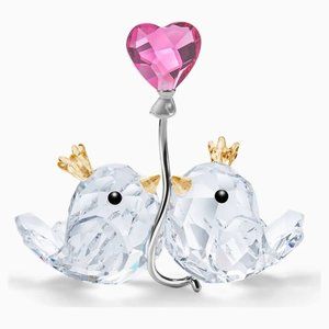 Swarovski Lovebirds with pink heart BNIB
